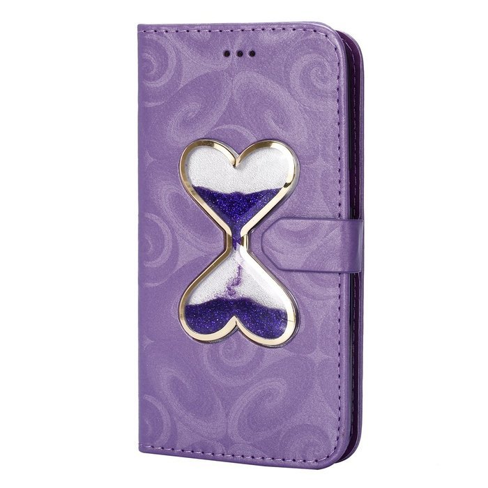 Galaxy S7 Case,Galaxy S7 Wallet Case, PHEZEN Bling Liquid Glitter Love Heart Floating 3D Hourglasses Luxury Pu... N2