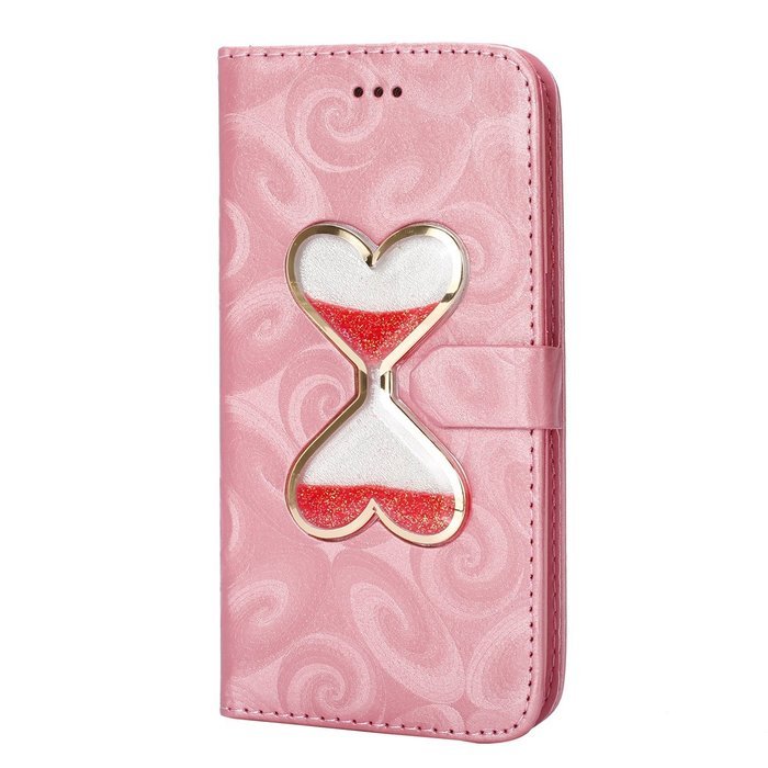 Galaxy S7 Case,Galaxy S7 Wallet Case, PHEZEN Bling Liquid Glitter Love Heart Floating 3D Hourglasses Luxury Pu... N6