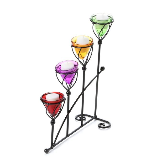 Contemporary Portable Electric Fireplace for Four Seasons with Free Gift for Decorative Glass Candelabra N2