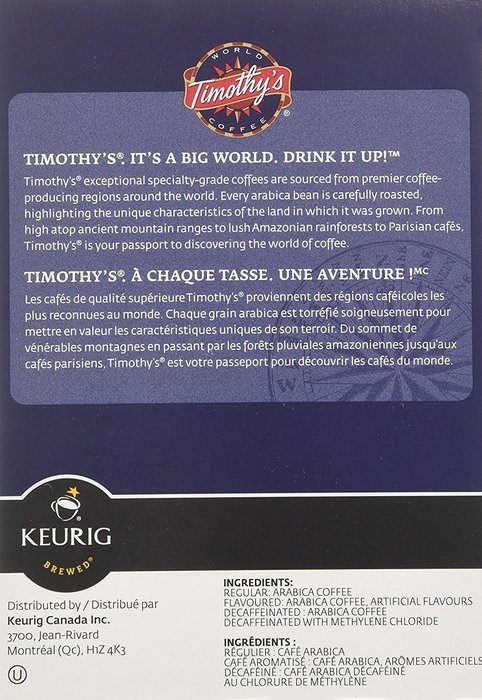 48 Count - Timothy's German Chocolate Cake Flavored Coffee K-Cup For Keurig Brewers N6