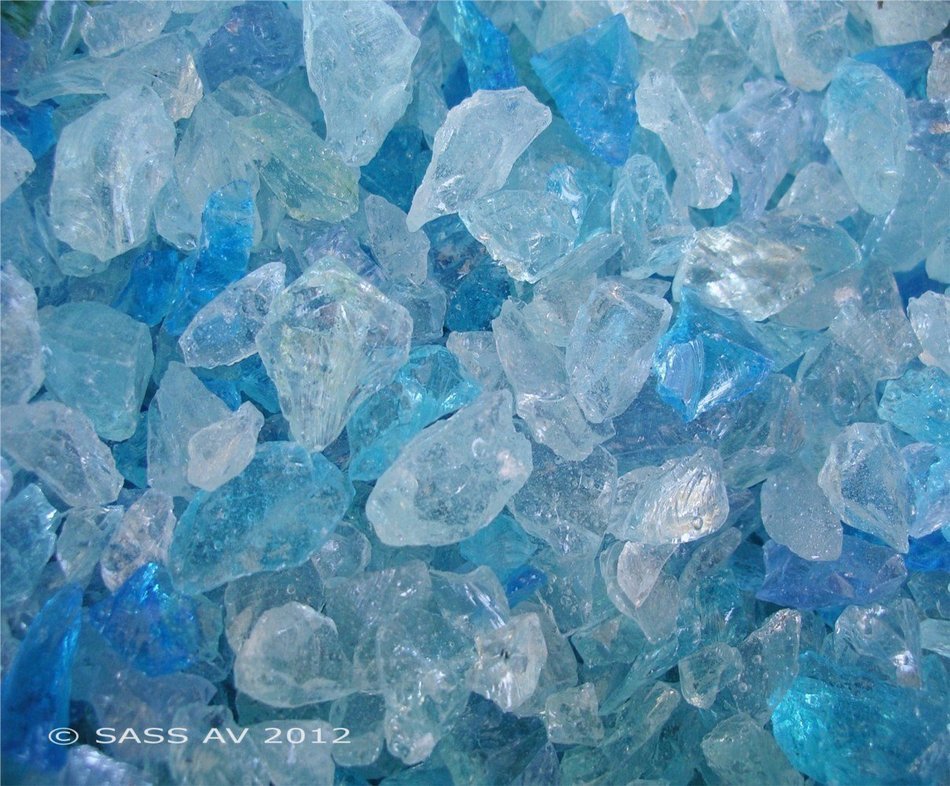 BAHAMA MIX Fire glass ~3/8-1/2" - 25 LBS