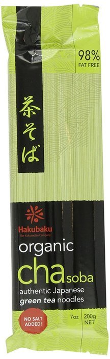Hakubaku Organic Green Tea Soba Noodles (no salt added), 7-Ounce Bags (Pack of 10) N2
