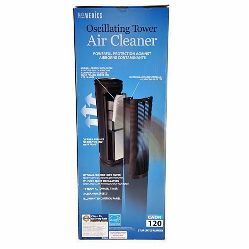 HOMEDICS OSCILLATING TOWER HEPA AIR PURIFIER, Model AROTSC free image