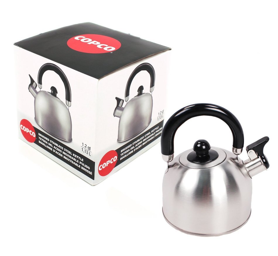 Copco Halo 1.2-Quart Brushed Stainless Steel Teakettle N6