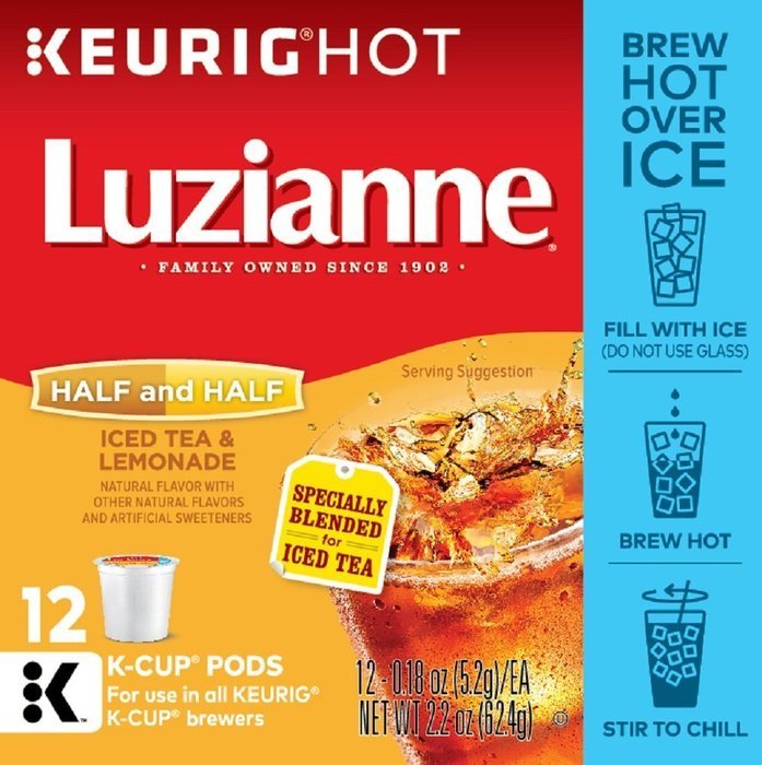 Luzianne Iced Tea, Sweet Flavor, Single Serve Tea Cups, 12 Count N8