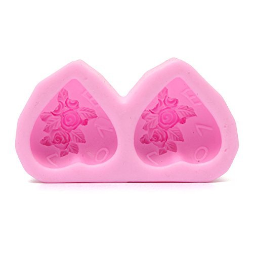 "Double Heart Shape Fondant Cake Mould Silicone Chocolate Decorating Mold" shopping N5