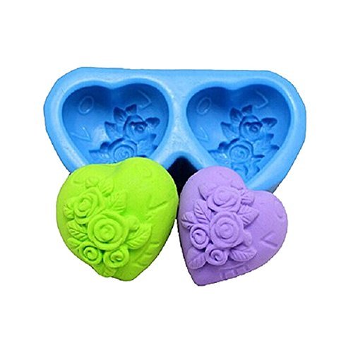 "Double Heart Shape Fondant Cake Mould Silicone Chocolate Decorating Mold" shopping N6