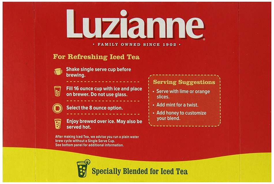 Luzianne Iced Tea, Sweet Flavor, Single Serve Tea Cups, 12 Count N11