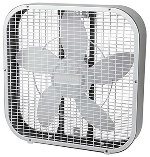 Holmes HBF2010A-WM 21-Inch by 4.5-Inch Box Fan, 3 Speed-Settings, Metal Frame, 20-Inch Blade, White