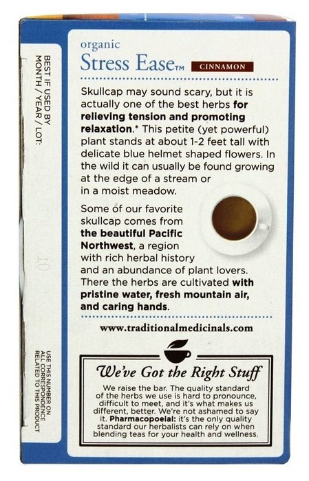 Traditional Medicinals - Organic Stress Ease Tea Cinnamon - 16 Tea Bags N4