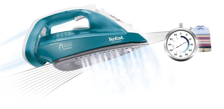 Tefal FV3925 DURILIUM TECHNOLOGY Anti-Calc Easygliss Garment Steamer Steam Iron Handheld Ultra Turquoise Color... N2