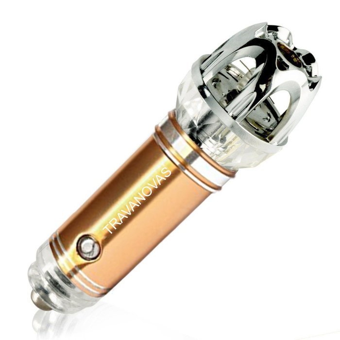Travanovas Eighth Generation Portable Car Air Ionizer Purifier Compact Auto Odor Eliminator, Silver