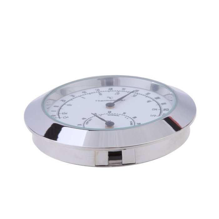 Easydeal Golden Round Alloy Thermometer Hygrometer for Violin Guitar Case Parts Replacement (SLIVER) N2