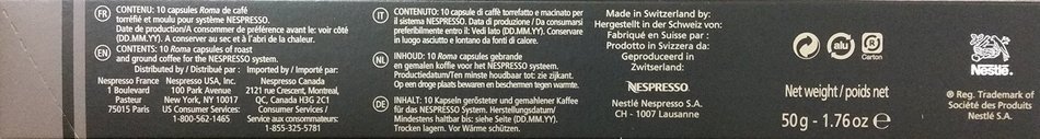 50 NESPRESSO COFFEE CAPSULES (10 x VOLLUTO, 10 x ROMA, 10 x COSI, 10 x VIVALTO LUNGO, 10 x ARPEGGIO) N5