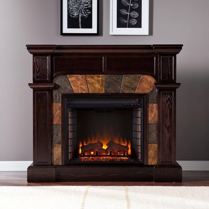 Avery 45 in. Convertible to Wall & Corner Indoor Electric Fireplace in Classic Espresso, Can Fit TV up 43.5 in. N2