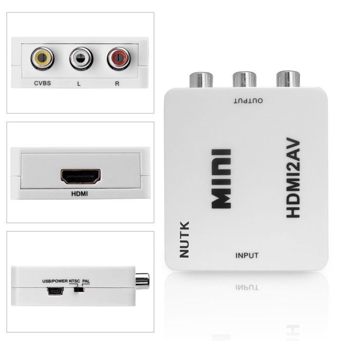 HDMI Converter,NUTK 1080P HDMI to AV 3RCA CVBs Composite Video Audio Converter Adapter Supporting PAL/NTSC with... N2