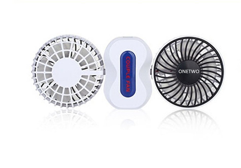 ONETWO Portable personal MINI USB battery cooling fan,Silent double head fan， 3 speed, 360 degree rotation, 1...