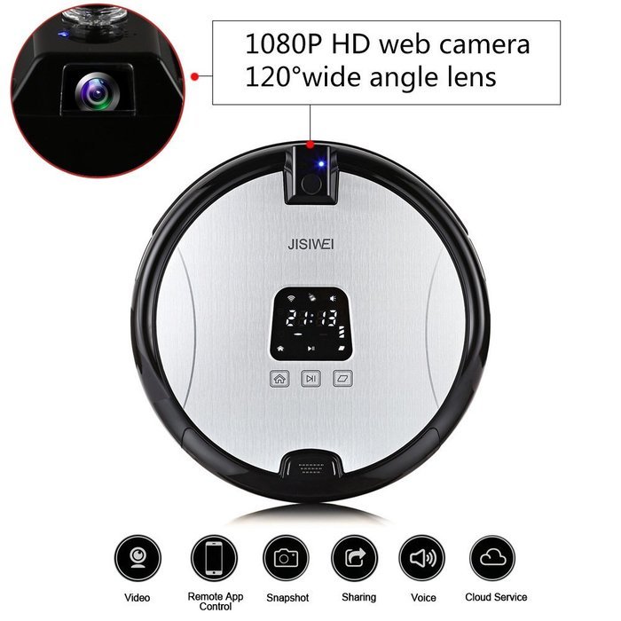 JISIWEI S+ Wi-Fi Enabled Robotic Vacuum Floor Cleaner with Camera and Mobile App Remote Control for Pets and Allergies... N8