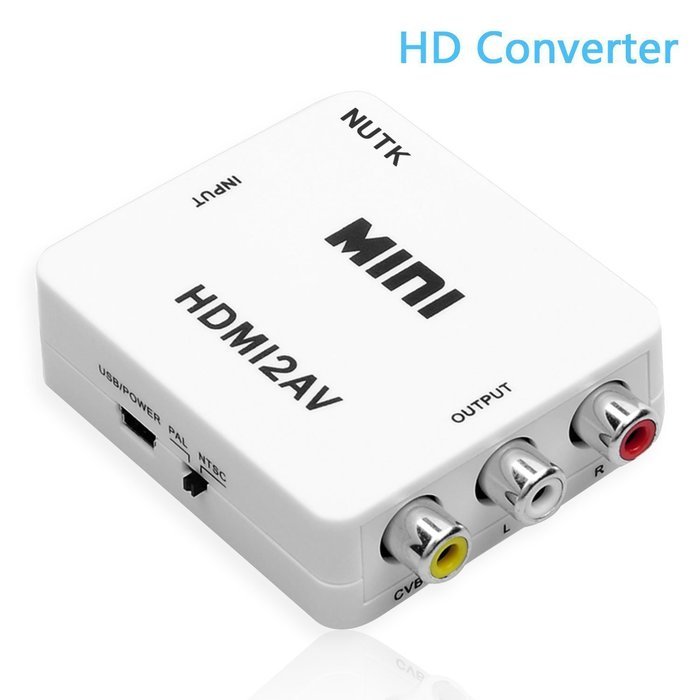 HDMI Converter,NUTK 1080P HDMI to AV 3RCA CVBs Composite Video Audio Converter Adapter Supporting PAL/NTSC with... N4