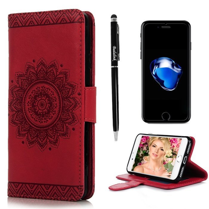 iPhone 7 Case (4.7 inch) - Wallet Folio Flip Embossed Totem PU Leather Case with Stand Card Slots and Slim Fit... N26