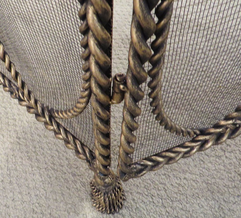Iron Rope Entwined Firescreen | Tassel Twisted Metal Fireplace Screen