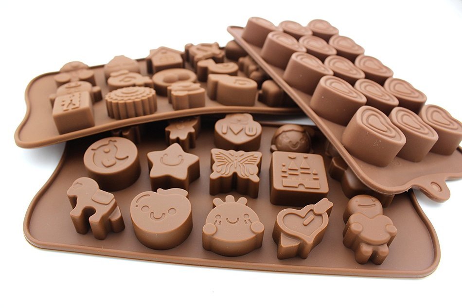 Set of 3 - ZICOME 15 PIECE Nonstick Children's Character Silicone Candy Molds, Chocolate Molds, Jelly Molds, Soap... N6