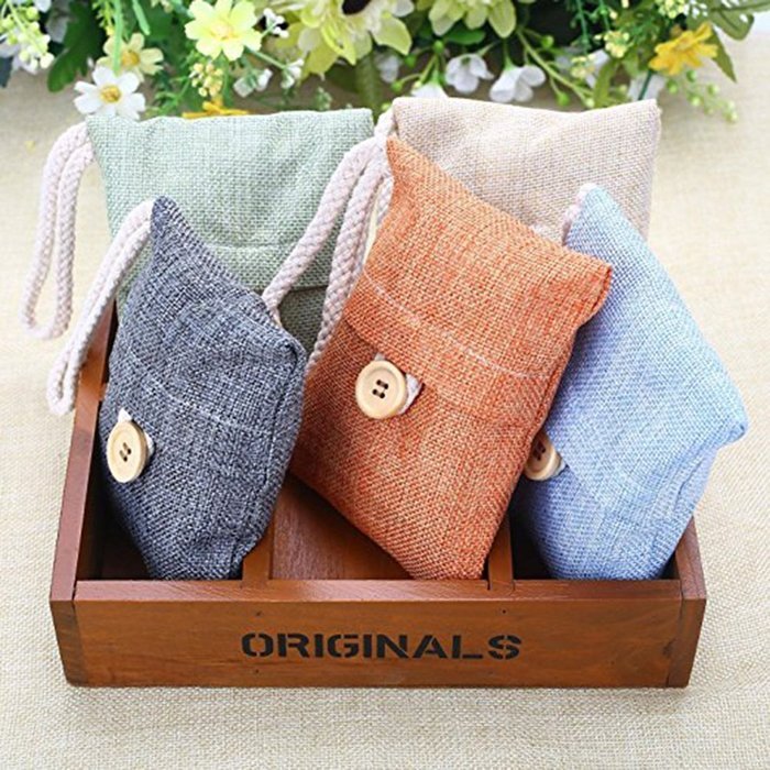6 Packs- Home/Car in Addition to Taste/ Air Purifying Bamboo Charcoal Bag Portable Air Freshener for Fridge, Freezers... N2