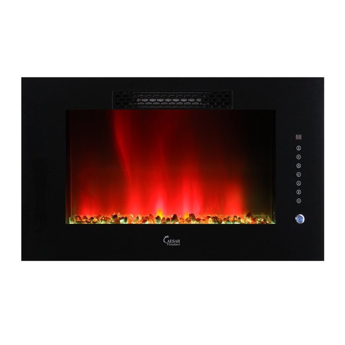 Contemporary Portable Electric Fireplace for Four Seasons with Free Gift for Decorative Glass Candelabra N3