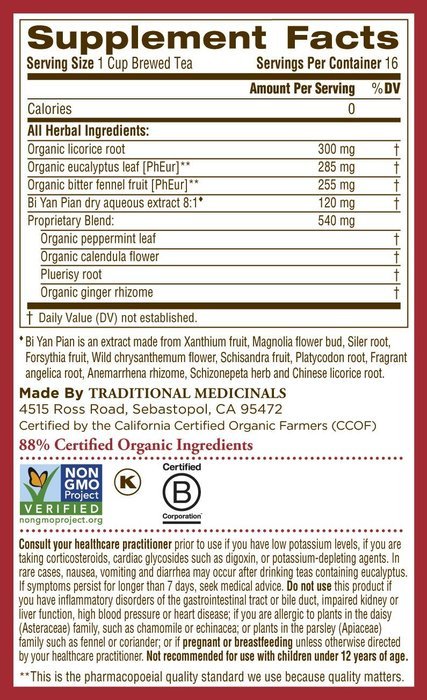 Traditional Medicinals Breathe Easy Tea, 16 Tea Bags (Pack of 6) N6