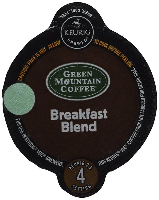 Green Mountain Breakfast Blend Coffee Keurig Vue Portion Pack N3