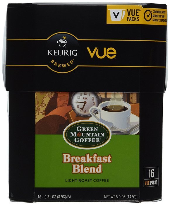Green Mountain Breakfast Blend Coffee Keurig Vue Portion Pack N4