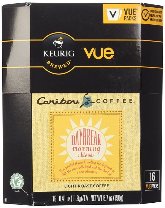 32 Count - Caribou Daybreak Morning Blend Vue Cup Coffee For Keurig Vue Brewers N2