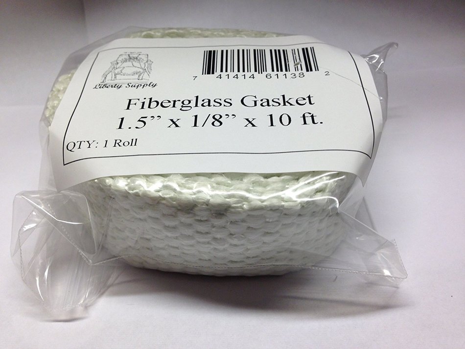 Flat Gasket Braided Fiberglass Rope 1/8" Thick x 1.5" Wide x 10' Roll. Wood Stove Door, Arch Pan, Oil Furnace
