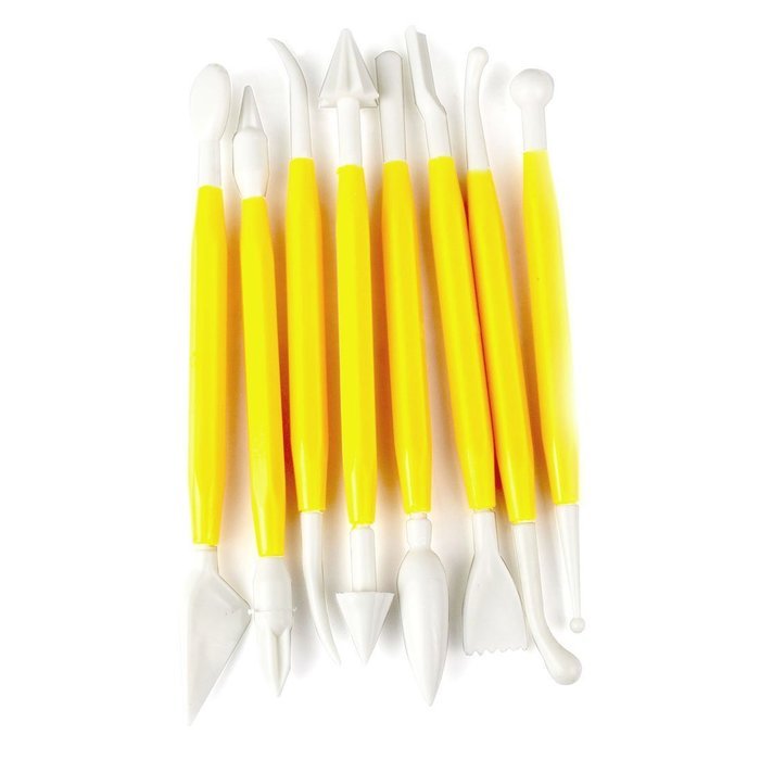 DUFUSTORE 8 Pcs Flower Sugarcraft Fondant Cake Decorating Modelling kit -Yellow N2
