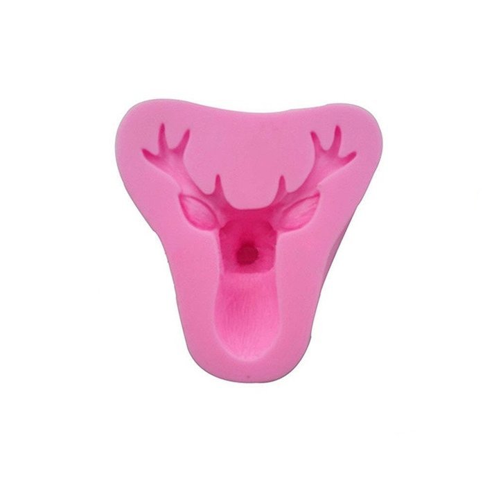 HUAL 3D Stag's Head Mold Christmas Deer Silicone Mould Fondant Cake Decorating Mold elk Mold