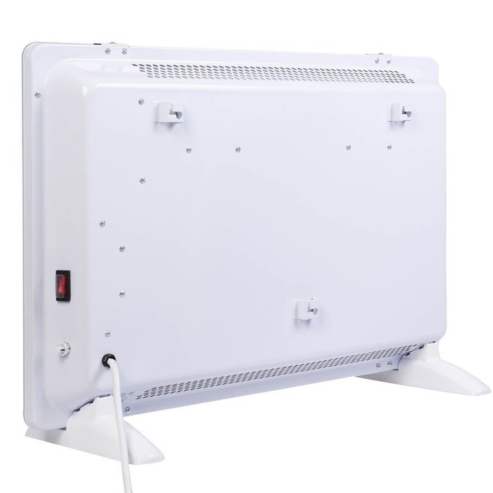 Giantex 1500w LCD Glass Panel Heater Wall Mount Silent Energy Saving Compact (White) N3