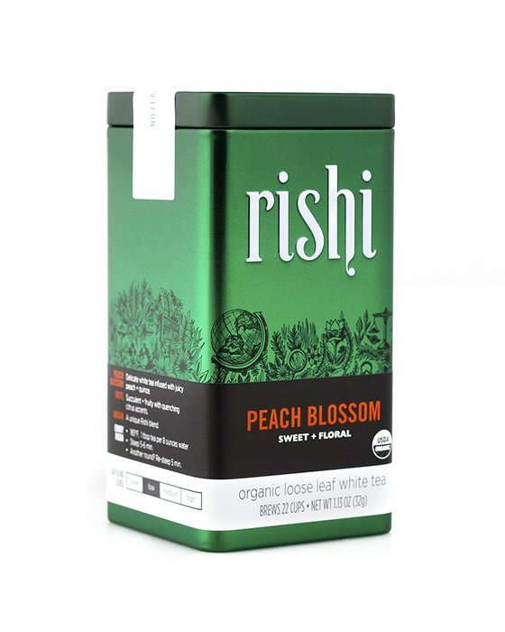 Rishi Tea Organic Peach Blossom Loose Leaf Tea, 1.13 Ounces Tin