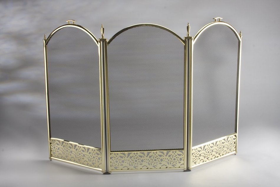 Inglenook 3 Panel Firescreen 25" With Filigree- (Fire08) [Kitchen & Home]