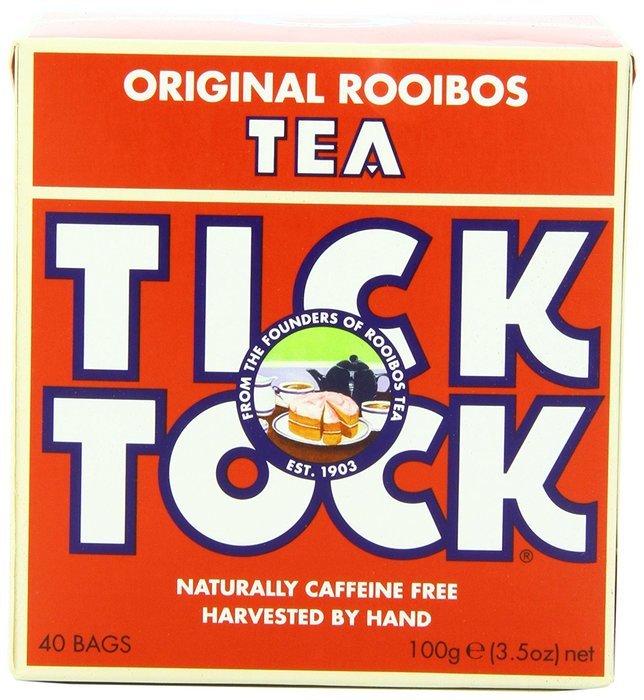 TICK TOCK TEAS Original Rooibos Organic Tea, Red Box, 3.5 Ounce N3