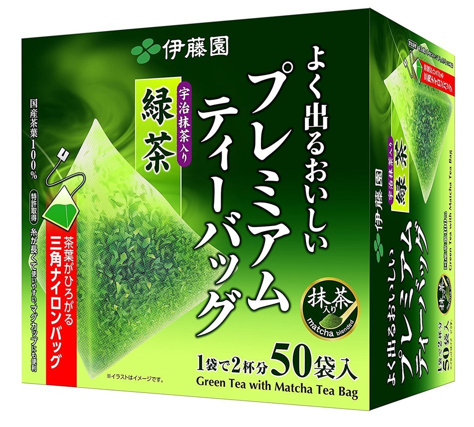 Itoen Ryokucha Green tea Matcha Blend Premium bag Pack of 50