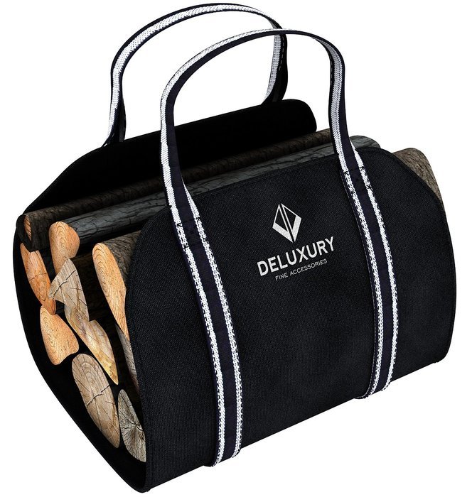 Firewood Carrier - Deluxury Fireplace Accessories: Durable Canvas Handler, Log Tote and Carrying Bag - Premium... N2