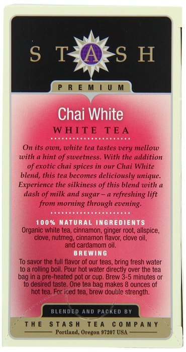 Stash Tea Green Chai Tea, 20 Count Tea Bags in Foil (Pack of 6) N48
