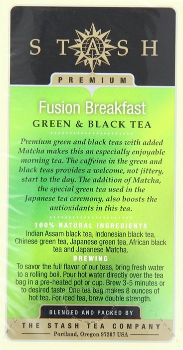 Stash Tea Green Chai Tea, 20 Count Tea Bags in Foil (Pack of 6) N64