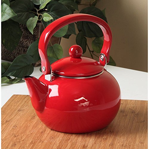 Calypso Basics Red 2-quart Tea Kettle, Dresses up the cook top, bright and shiny.