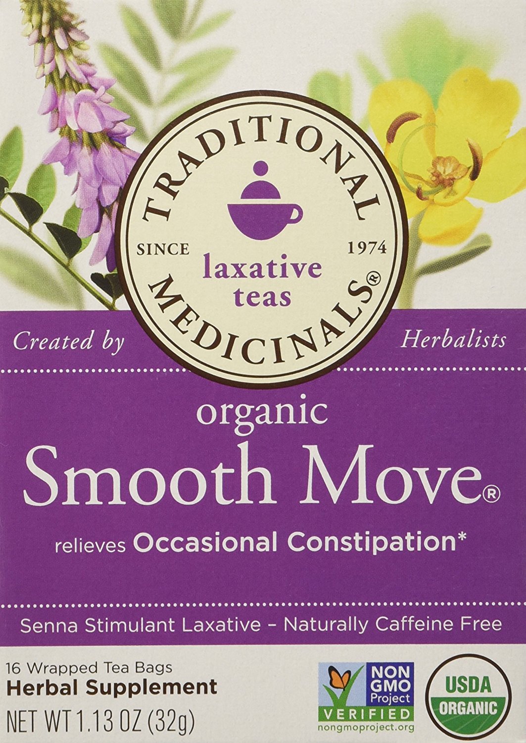 How Long Does Smooth Move Tea Take To Work Traditional Medicinals Organic Smooth Move Herbal Tea 2-pack 32 Count 1