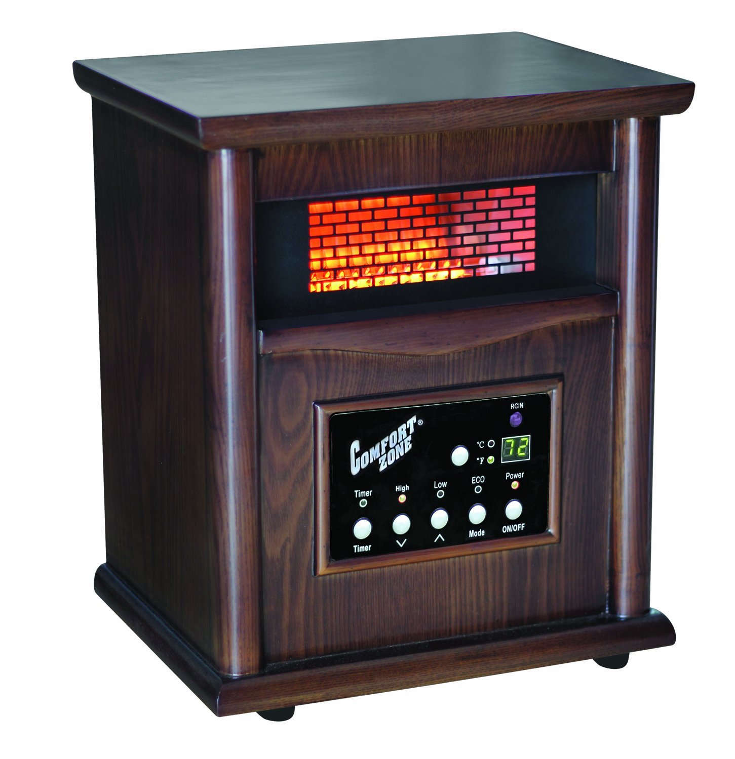 Comfort Zone® Quartz Wood Cabinet Heater with remote control CZ2022W ...