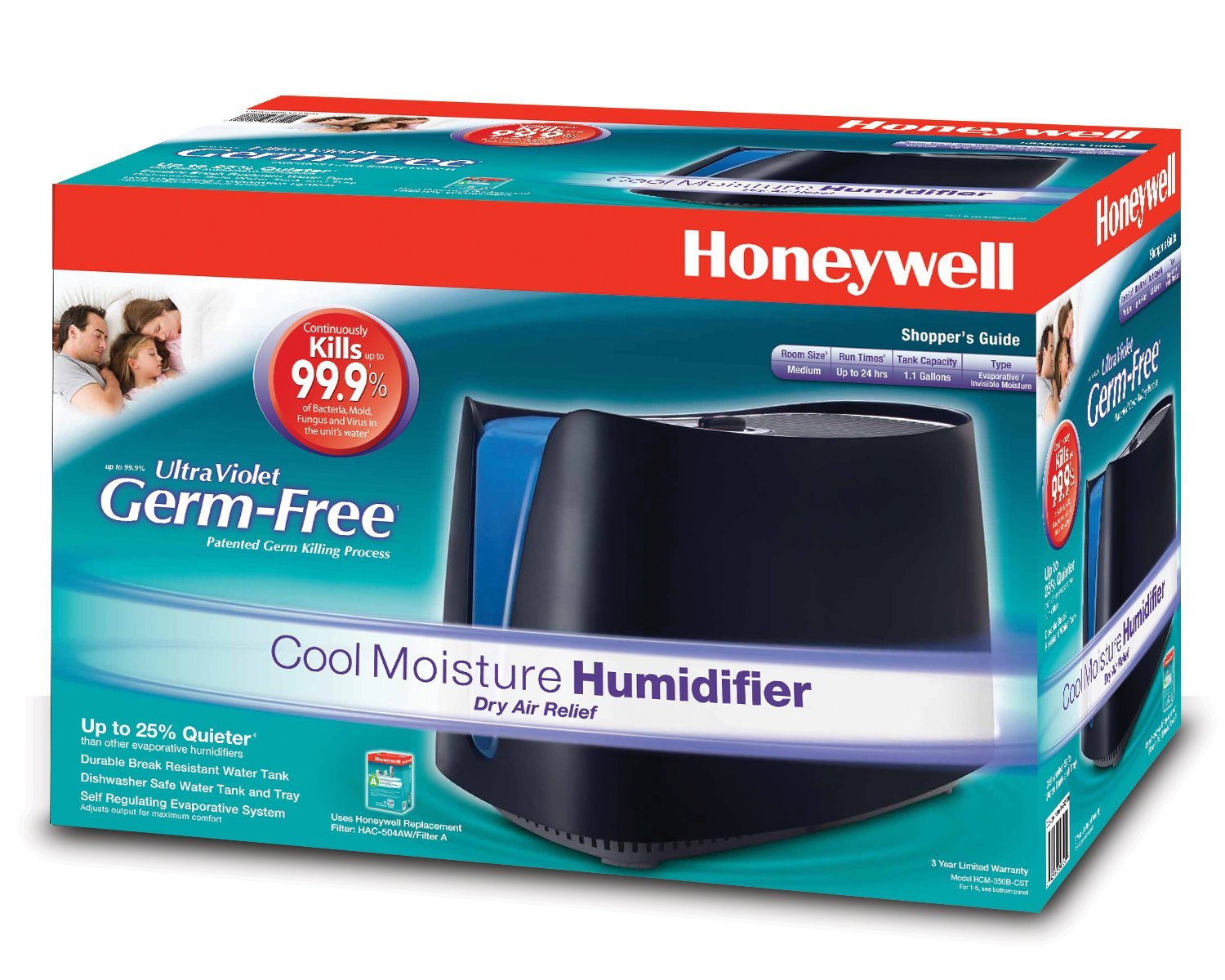 Honeywell HCM350W Germ Free Cool Mist Humidifier, White free image download