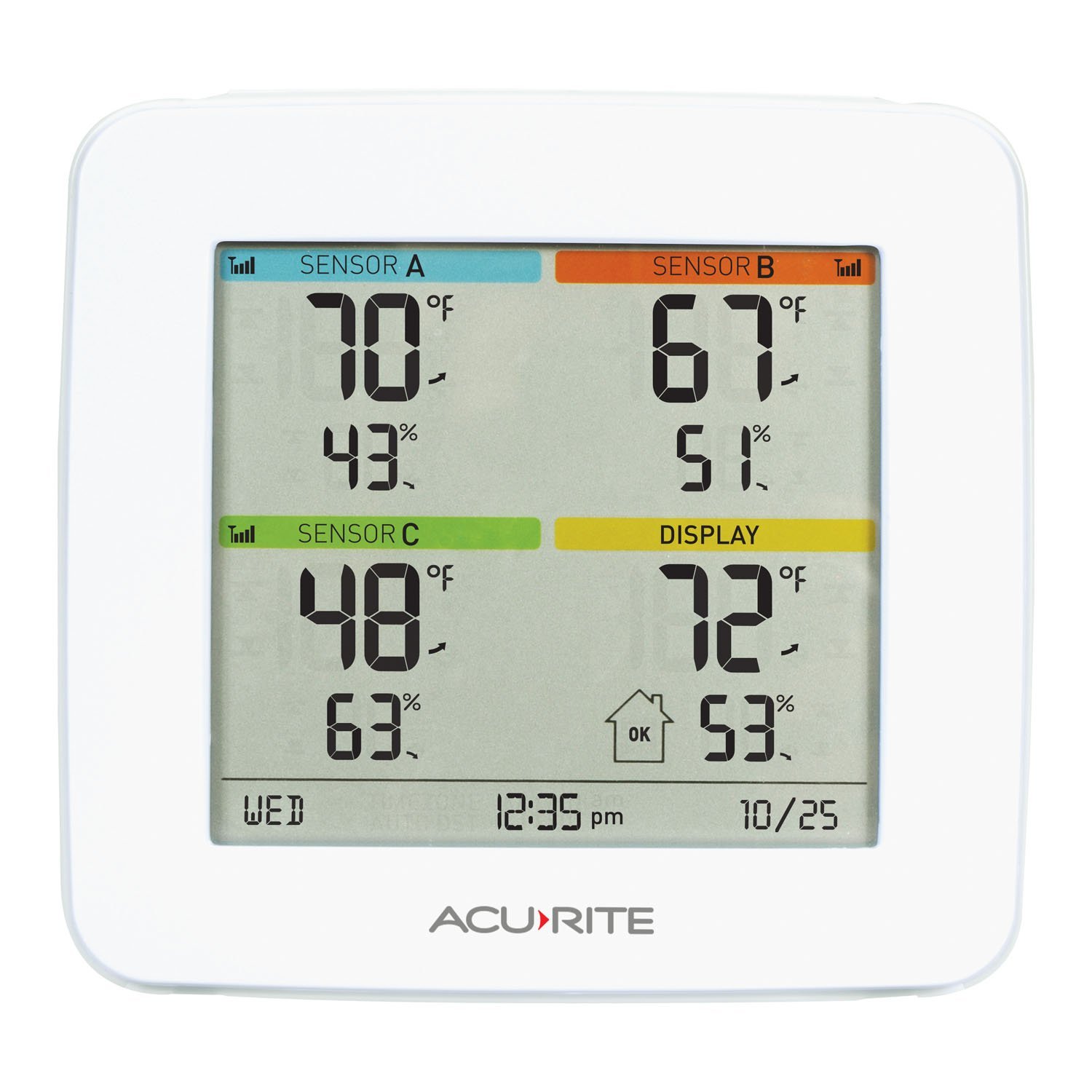 AcuRite Indoor Temperature & Humidity Station With 3 Sensors free image ...