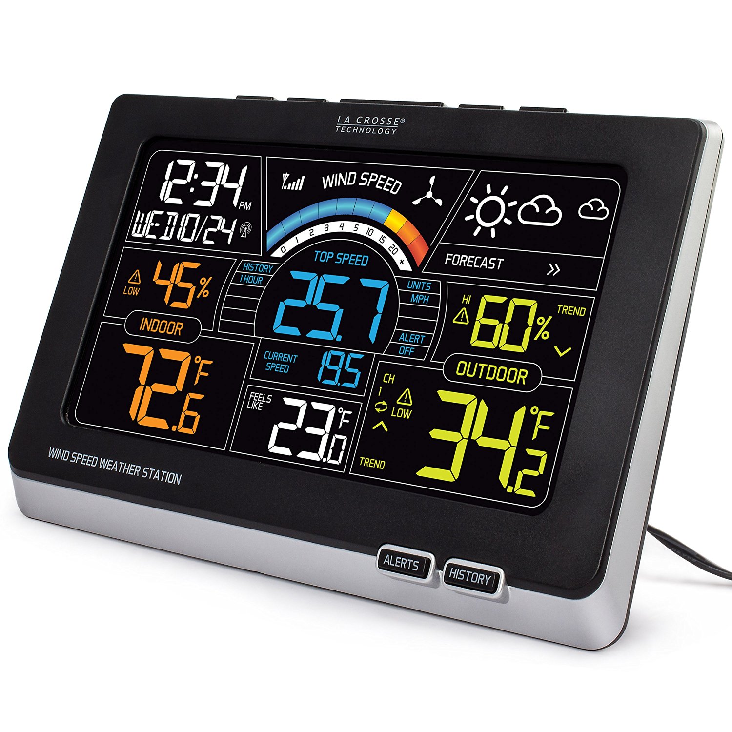 Weather speed. EPAPER weather Station. Measurement of Speed Velocity by METEOSTATION.