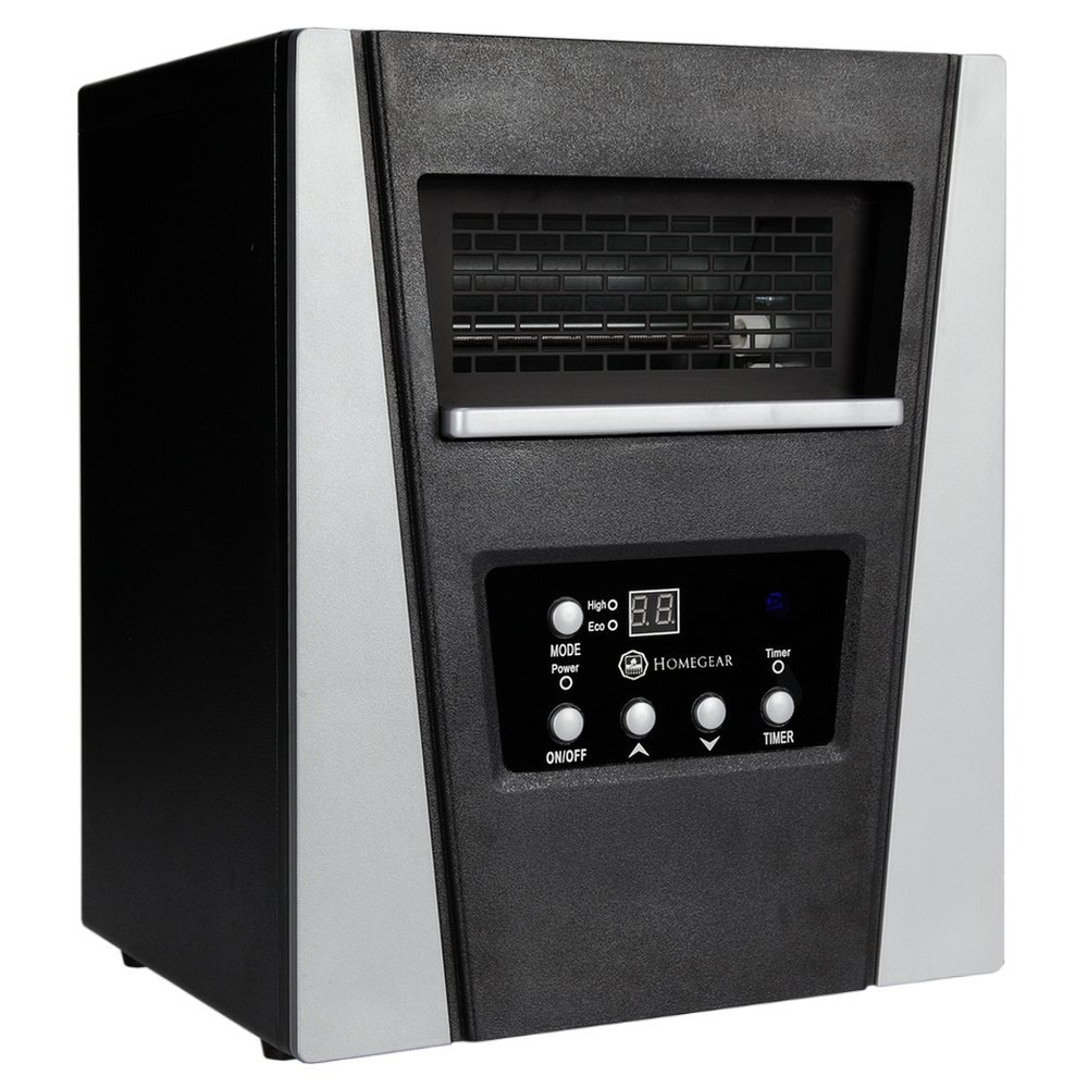 Electric Heater For 1500 Square Feet Homegear 1500 SqFt Infrared Electric Portable Space Heater Black